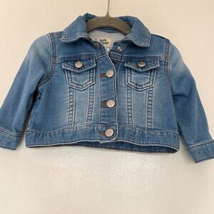 OshKosh Baby B'gosh Girls Denim Jacket Snapt Front Pockets Size 6M Months